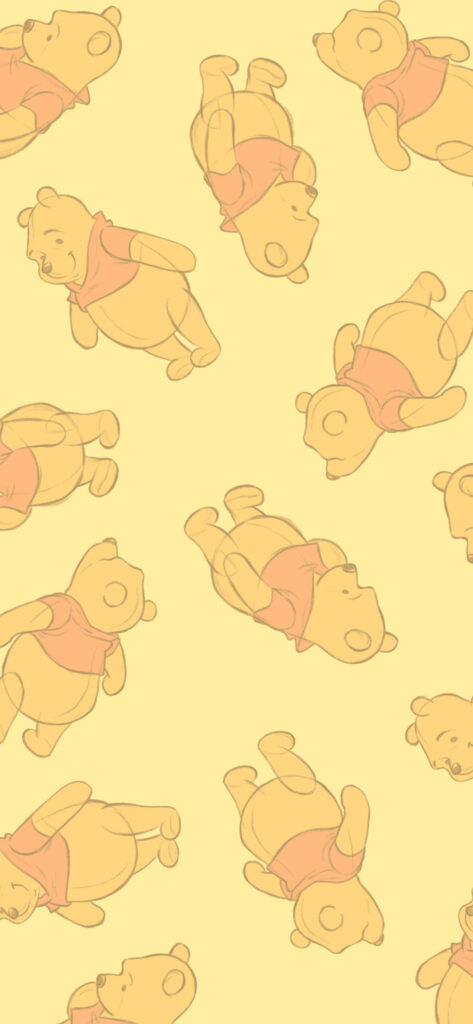 Aesthetic Winnie the Pooh Wallpaper on Soft Yellow Background