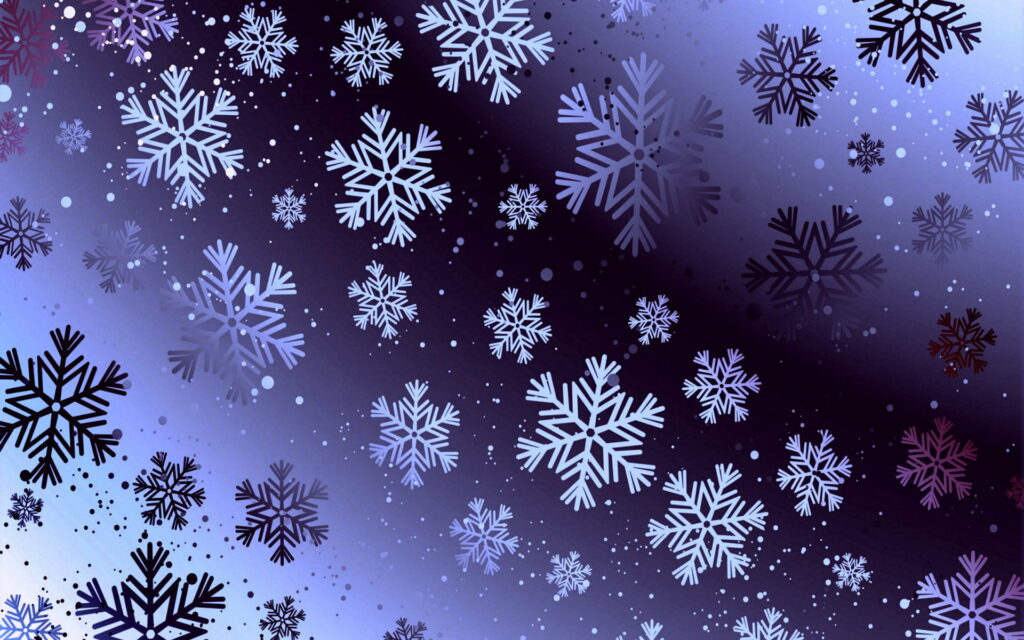 Whimsical Violet Winter Wonderland: HD Snowflake Patterns Capturing the Beauty of Snowfall Wallpaper