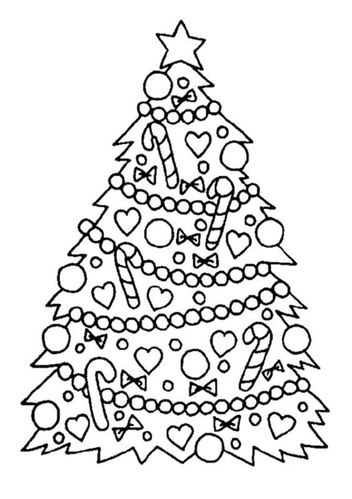 Winter-Themed Christmas Tree Coloring Wallpaper for Festive Cheer