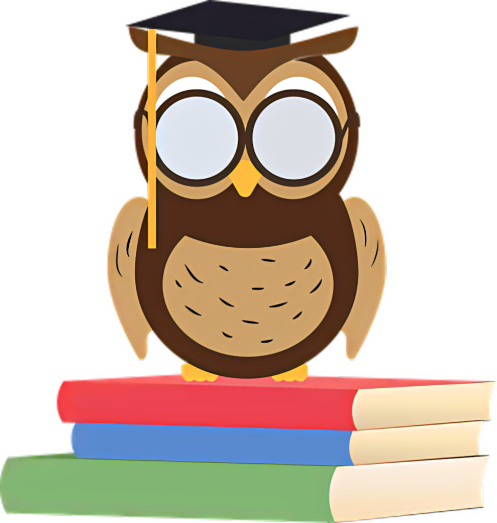 Wise Graduation Owl on Colorful Books - Learning Wallpaper