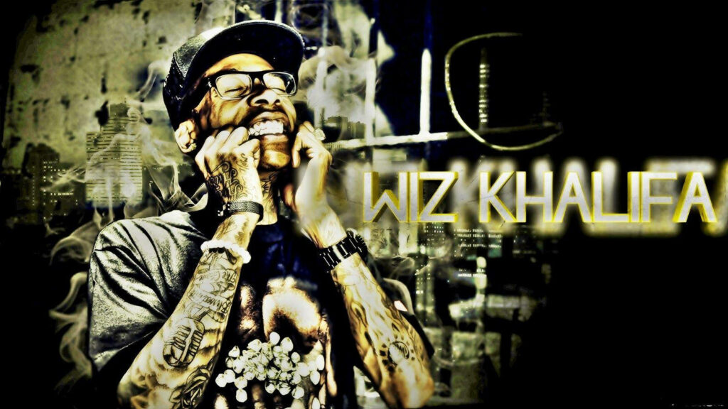 Wiz Khalifa Tattooed Style Wallpaper: Vibrant Urban Design
