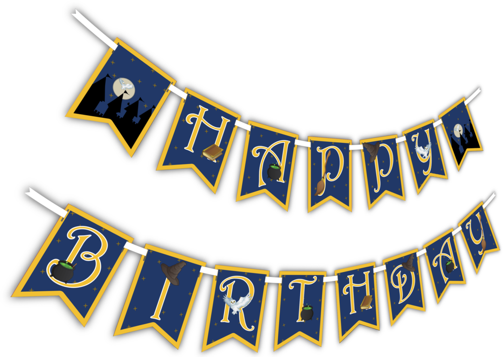 Enchanting Wizard-Themed Happy Birthday Banner Wallpaper