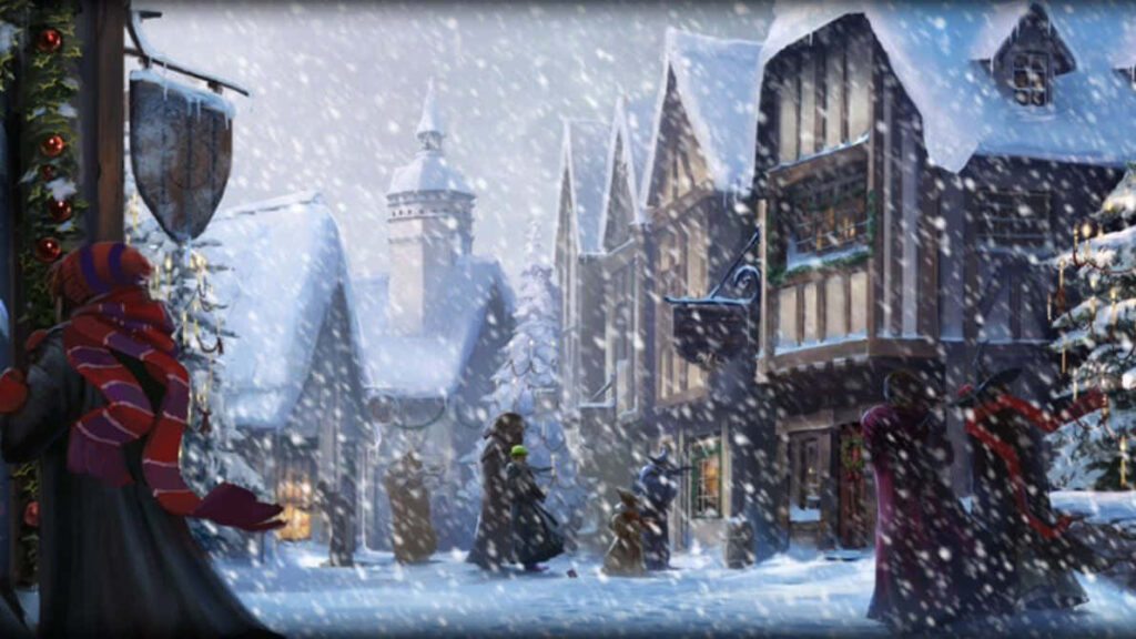 Merry Magic: Delightful Harry Potter Christmas Background Wallpaper