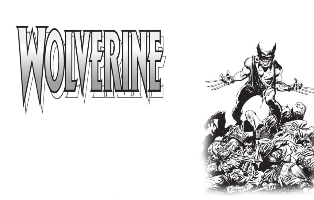 Black and White Wolverine Wallpaper: Dynamic Comic Art Scene