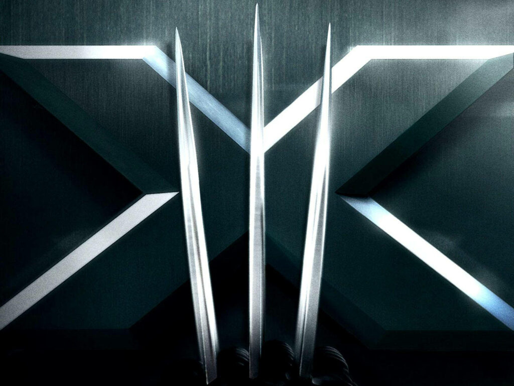 Wolverine Claws Wallpaper: Iconic X-Men Design with Metallic Background