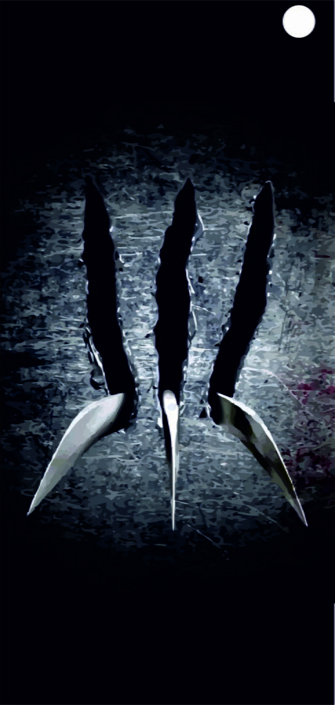 Clawed Vengeance: Wolverine Strikes Through the Black Punch Hole in this HD Phone Wallpaper