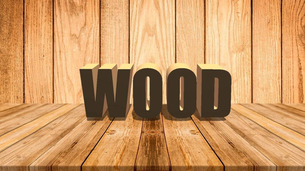 3D Wood Text Wallpaper on Rustic Wooden Plank Background 1920x1080