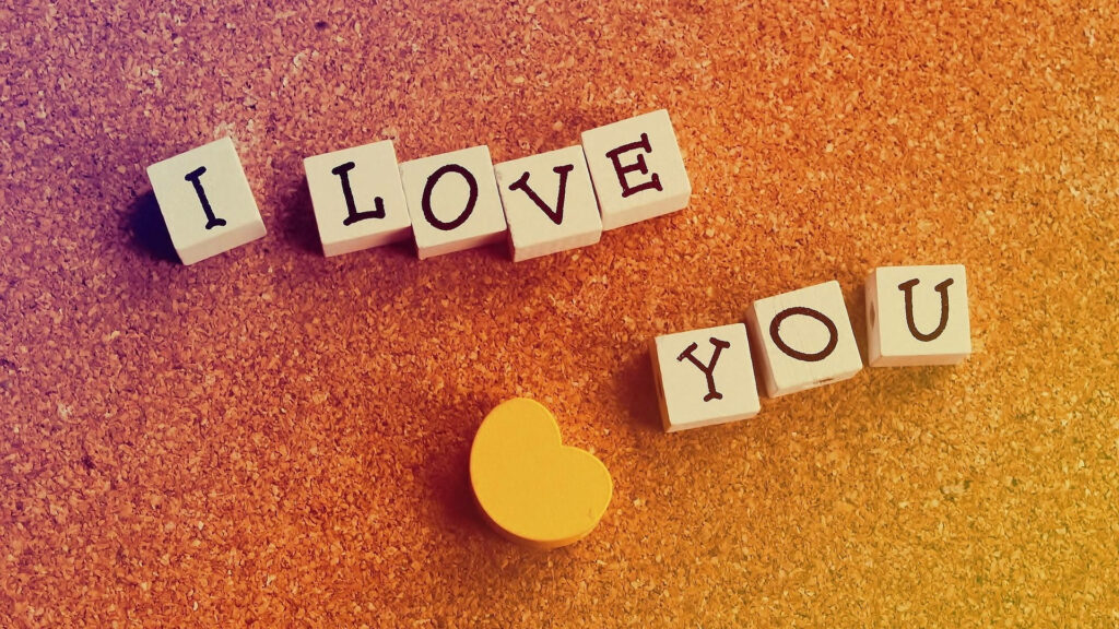 Sentiments in Blocks: A Heartfelt I Love You Wallpaper