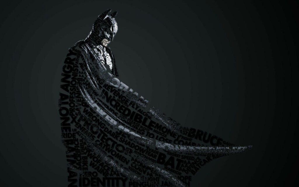 Dynamic Digital Art: Captivating Batman Design in 4K with Dark Background Wallpaper