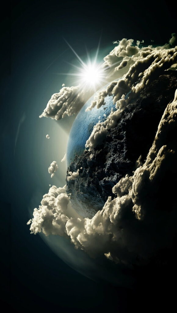Galaxy in Darkened Skies: Mesmerizing HD Wallpaper featuring Earth