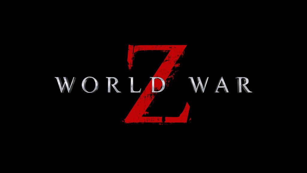World War Z wallpaper with distressed red Z and metallic silver text on black background