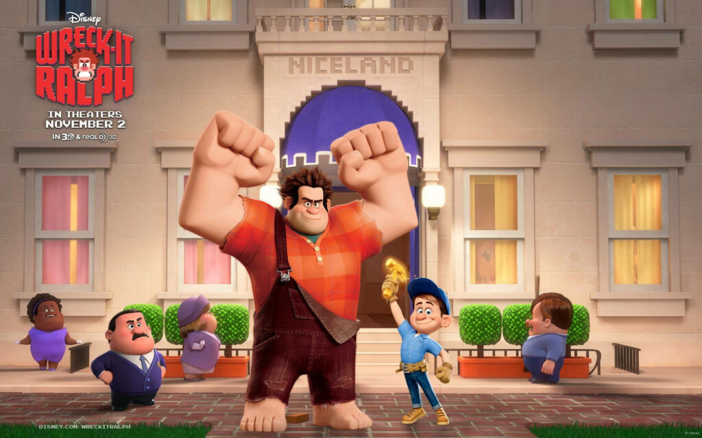 Wreck-It Ralph & Felix Poster Wallpaper: Vibrant Niceland Scene