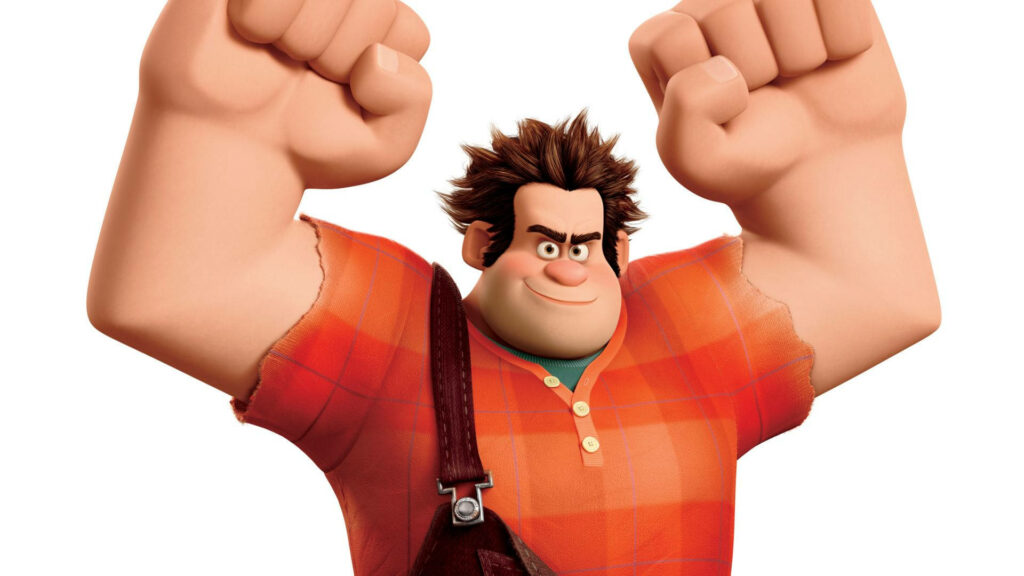 Vibrant Wreck-It Ralph Wallpaper: Iconic Pose & Powerful Fists