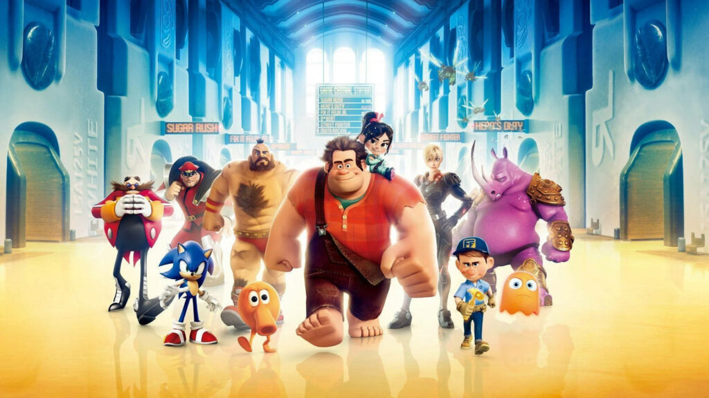 Vibrant Wreck-It Ralph Wallpaper: Game Central Station Characters