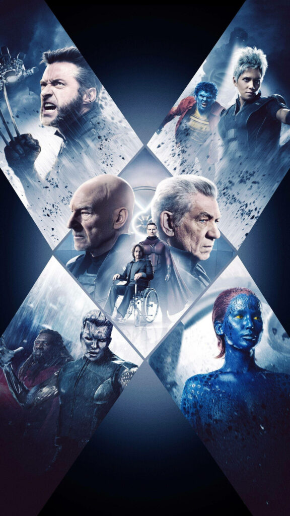 X-Men: Days of Future Past X-Shaped Character Collage Wallpaper