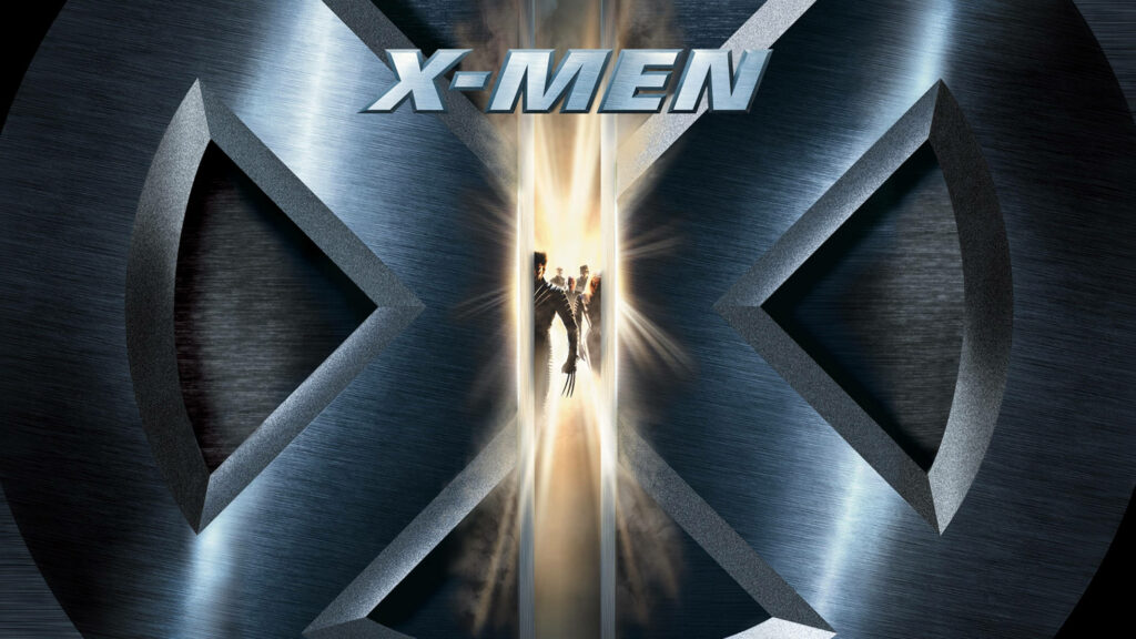 X-Men Inspired Wallpaper: Iconic Metallic X Logo & Characters