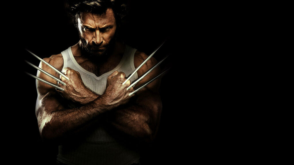 Wolverine Wallpaper: Iconic Claws Crossed on Dark Background