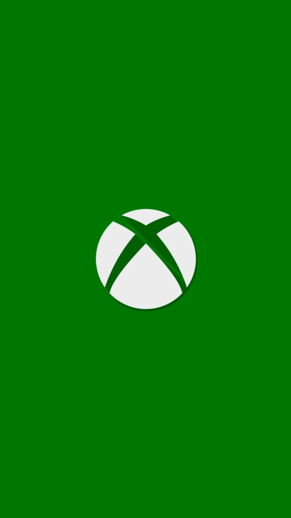 Xbox Series X Logo Radiates Brilliant Green on Phone Screen Wallpaper
