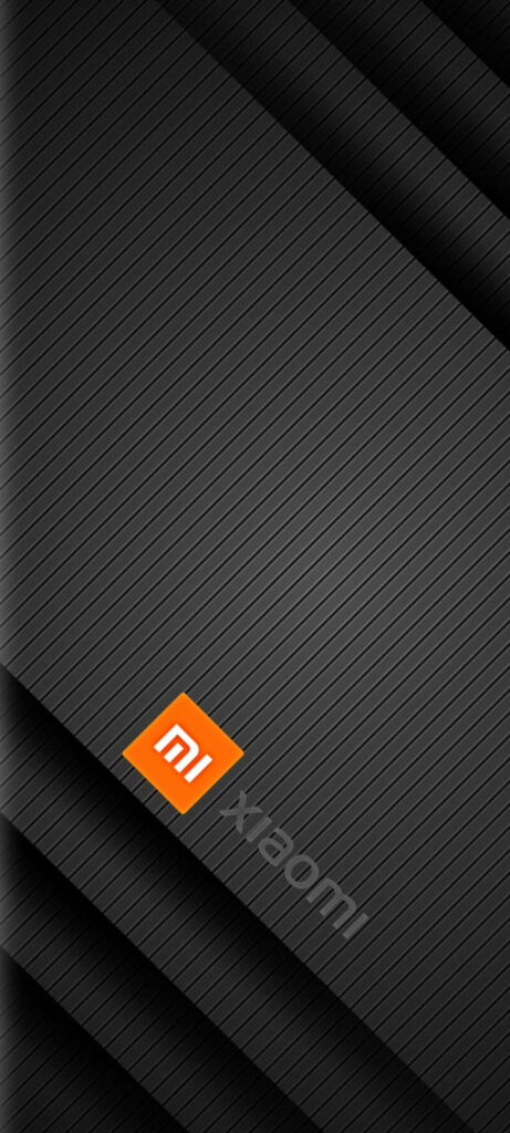 Xiaomi wallpaper with sleek dark diagonal stripes and vibrant orange logo for modern smartphones