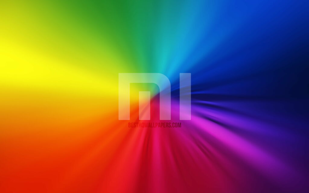 Xiaomi: A Kaleidoscope of Creativity - Rainbow Vortex Logo Artwork Wallpaper