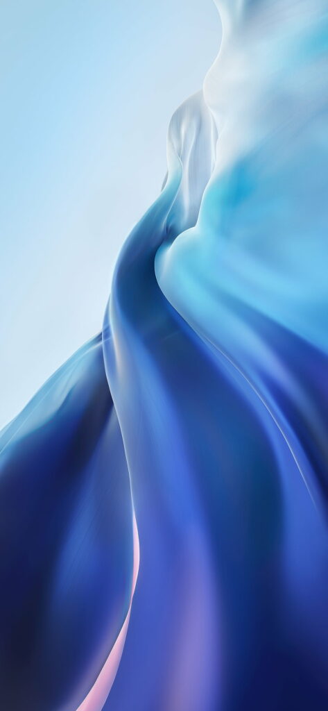 Xiaomi Mi 11 abstract wallpaper with vibrant blue purple silk waves and smooth 3D gradients