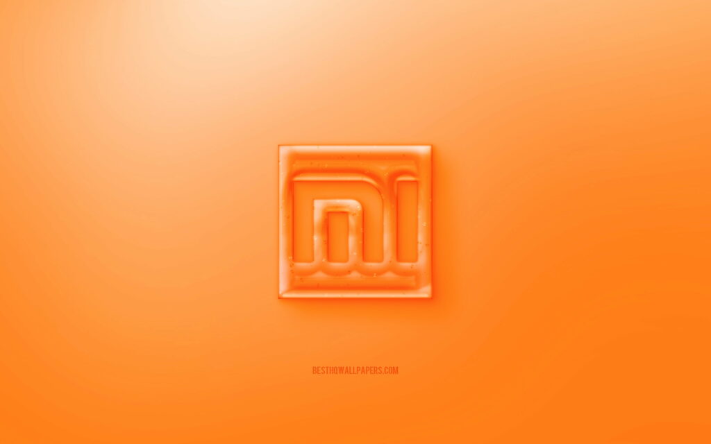 Immersed in Vibrant Orange: A Captivating Xiaomi 3D Emblem Unveiled Wallpaper