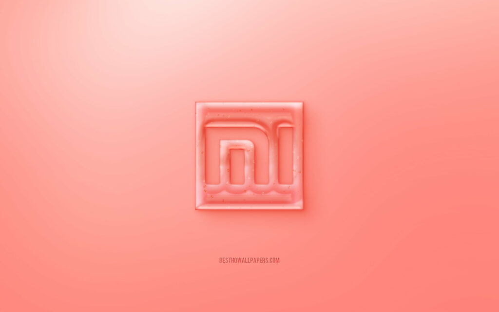 Innovative Xiaomi Emblem: Striking 3D Art on Vibrant Red QHD Wallpaper