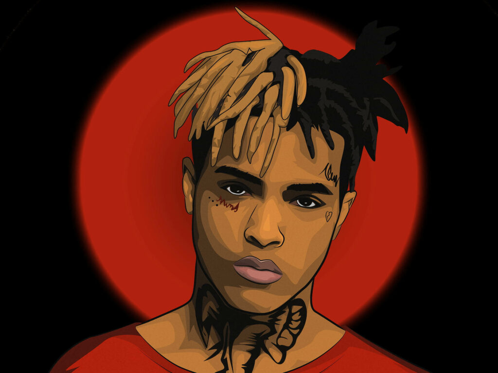 Xxxtentacion's Fiery Presence: Captivating Computer Wallpaper