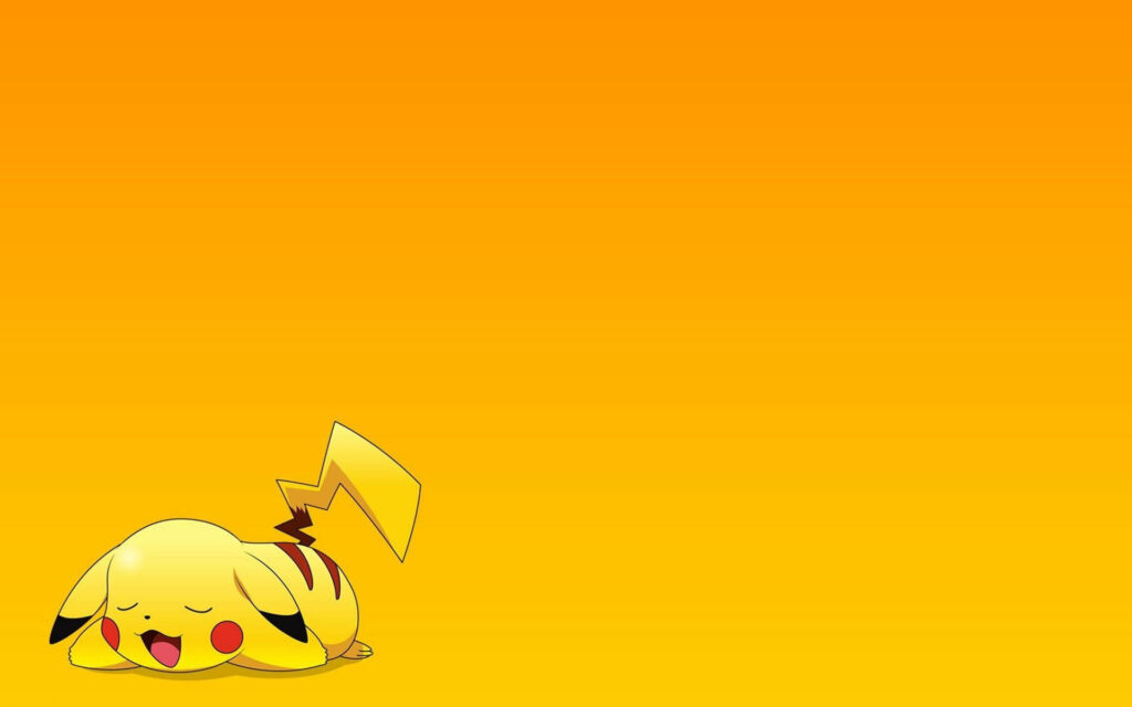 Adorable Yawning Pikachu in a Dreamy Setting Wallpaper
