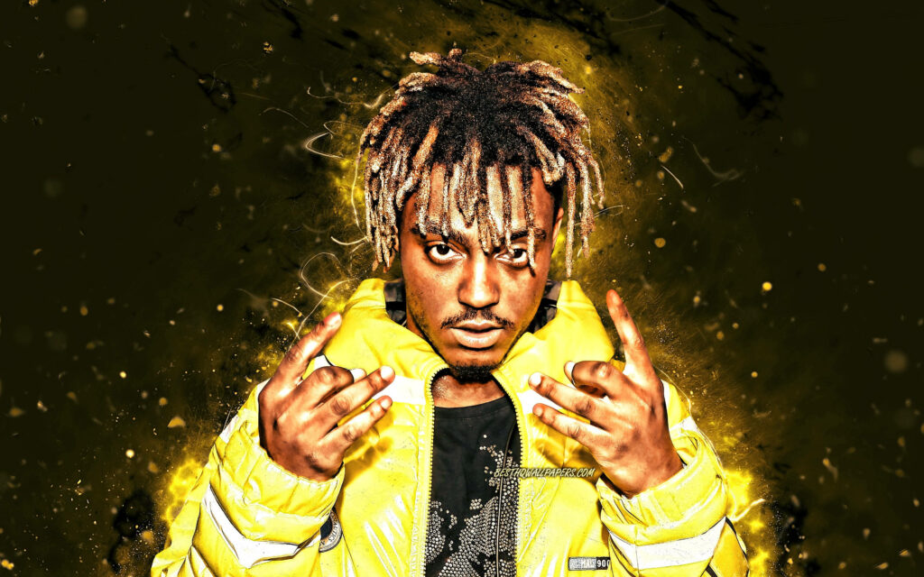 Sunny Vibes: Juice Wrld in Stylish Yellow Coat - Lively Desktop Background Wallpaper