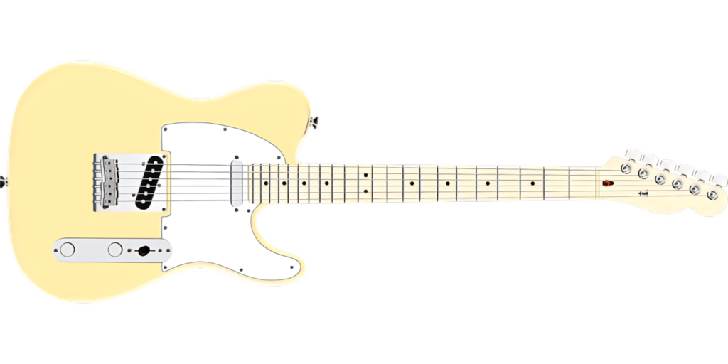 Sleek Yellow Electric Guitar PNG Wallpaper for Music Projects