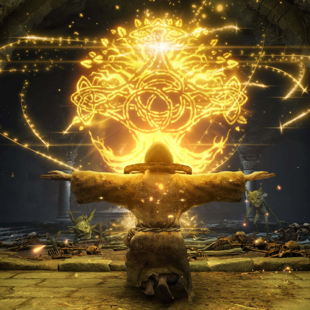 A Yellow iPad Wallpaper Unveiling a Sorcerer's Conjuring Magic