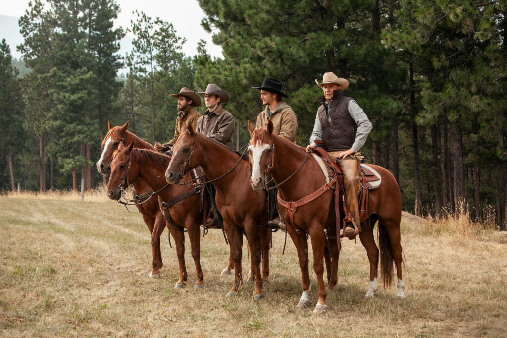 Yellowstone Dutton Cowboys Wallpaper: Rustic Western Scene