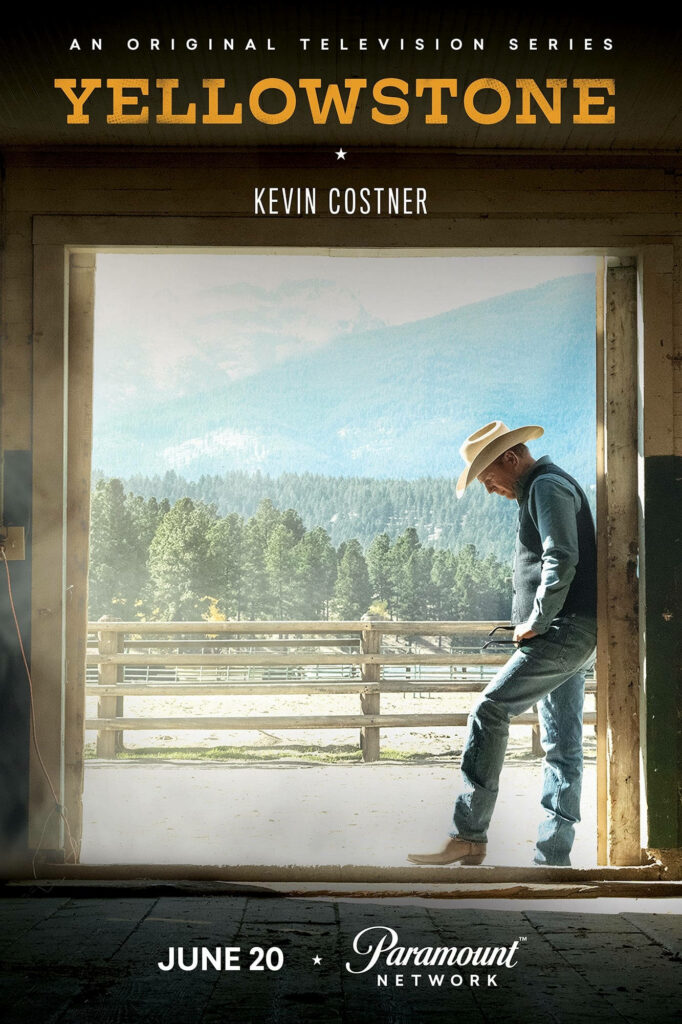 Yellowstone TV Show Poster: Kevin Costner in Scenic Ranch Wallpaper