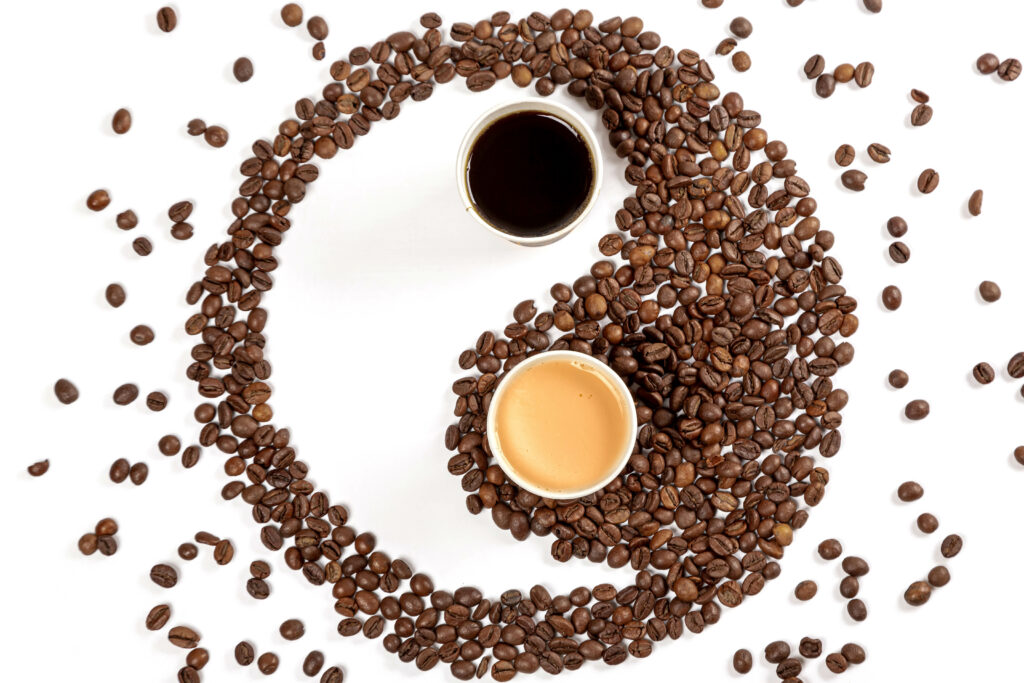 Yin-Yang Coffee Bean Wallpaper: Balance & Harmony Background