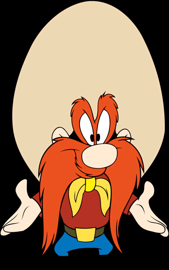 Yosemite Sam cartoon wallpaper with oversized hat wild red mustache vibrant Looney Tunes design