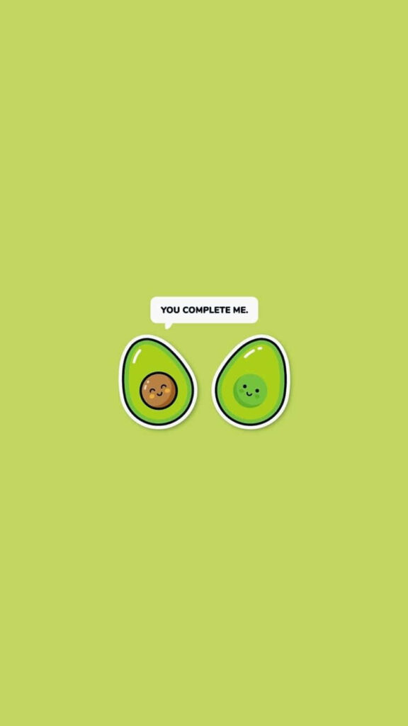 A Heartwarming Snapshot: An Adorable Avocado Emphasizing Mutual Dependence - Iphone Background Delight Wallpaper