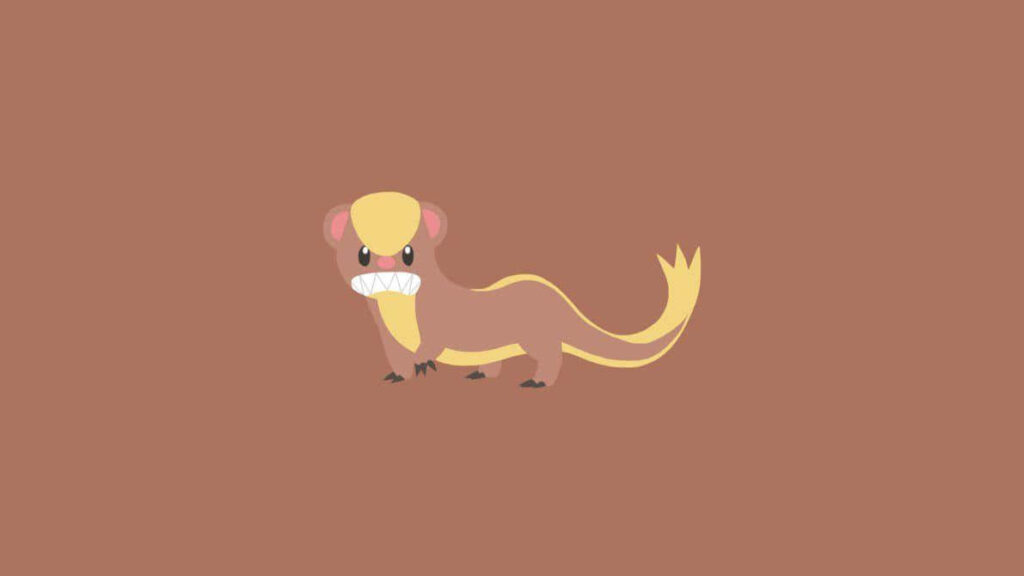 Yungoos Pokémon Wallpaper: Fierce Design on Dark Pink Background