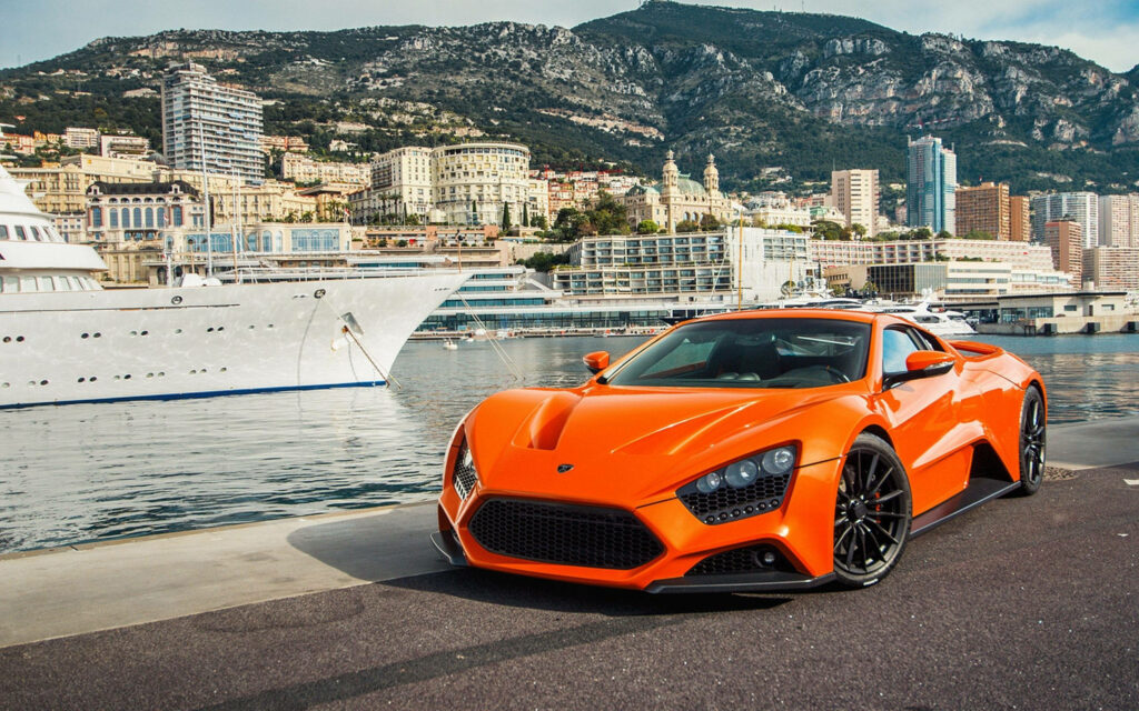 Monte Carlo Sunset: The Breathtaking Zenvo ST1 Orange Super Car Takes Center Stage Wallpaper