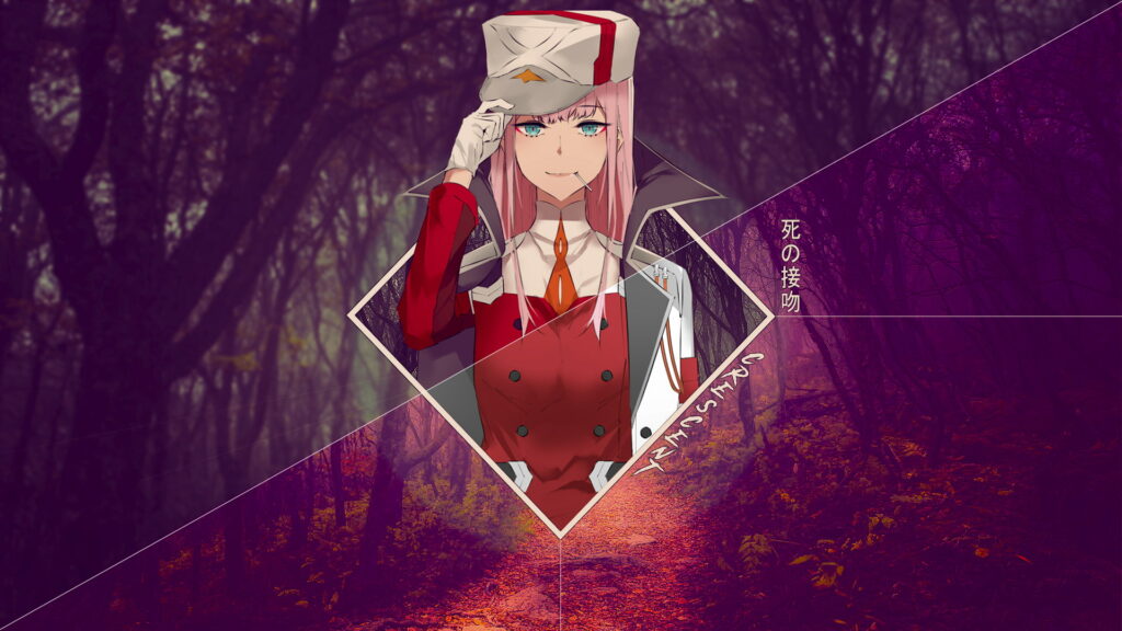Zero Two and the Tree of Humanity: A Stunning HD Wallpaper