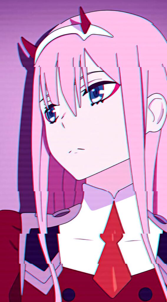 Zero Two Wallpaper: Contemplative Art from *Darling in the Franxx*