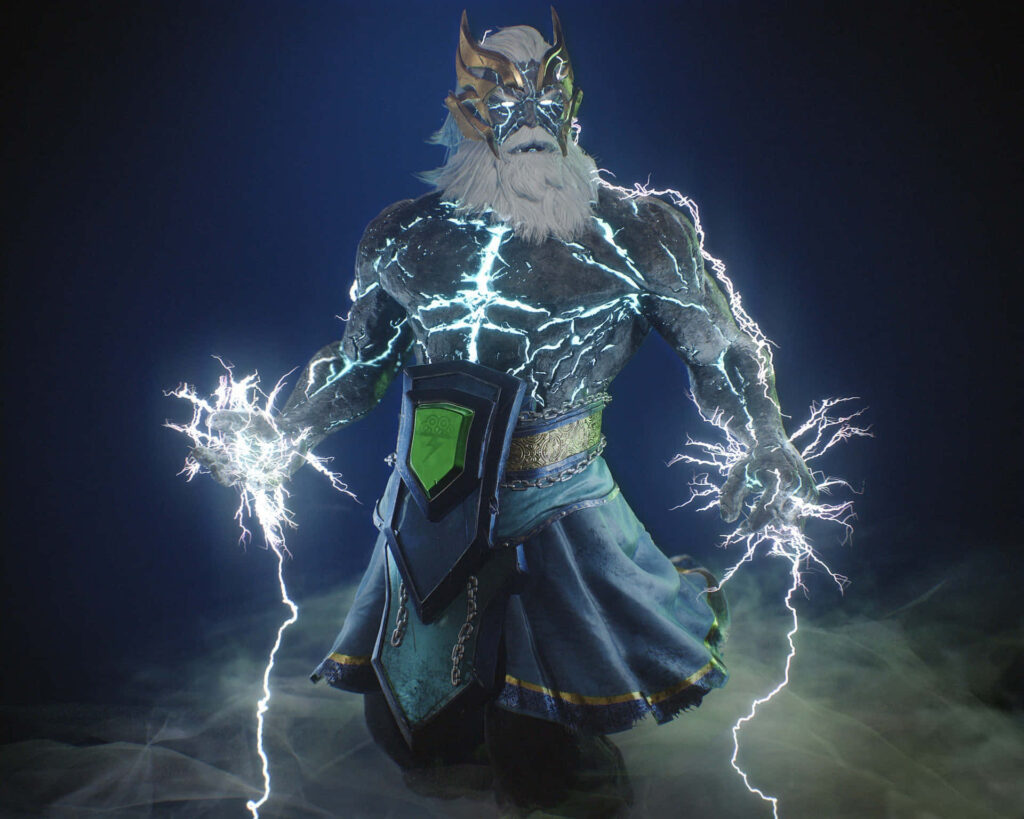 Zeus: Unleashing Divine Fury on the Battlegrounds of Dota 2 Wallpaper