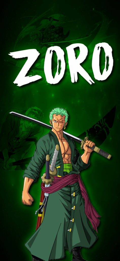 Badass Swordsman: Zoro Unleashed in Epic One Piece Anime Wallpaper