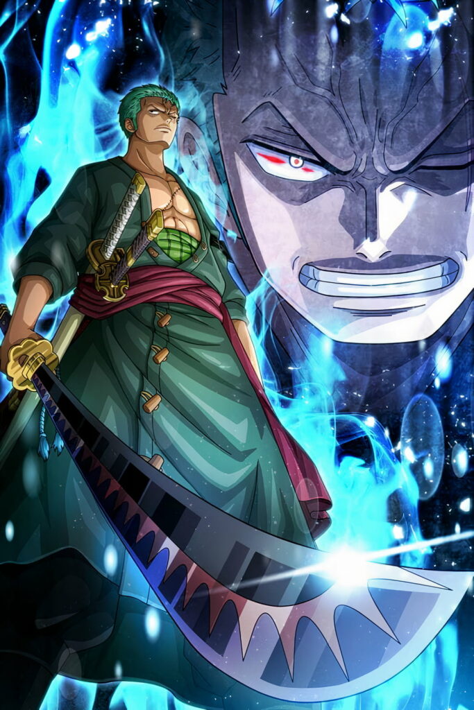 ZORO: A Legendary Anime Warrior in One Piece - High-Definition Phone Wallpaper for a Stunning Background