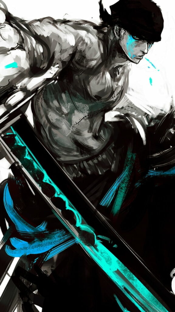 The Legendary Swordsman: Zoro - An Anime Masterpiece for Your HD Phone Wallpaper!