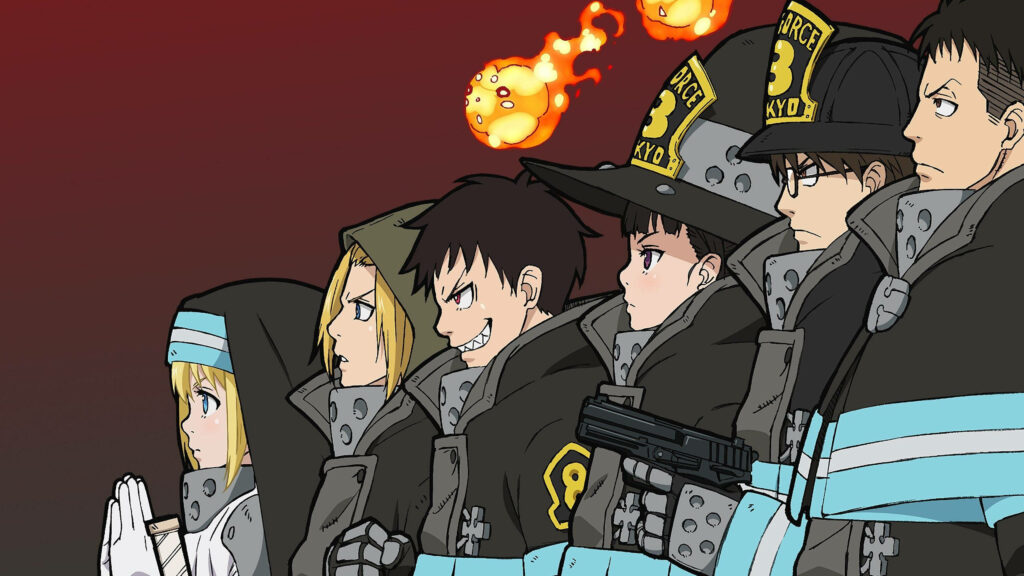 Meet the Fiery Cast of Fire Force Company 8: A Diverse and Dynamic Team Wallpaper