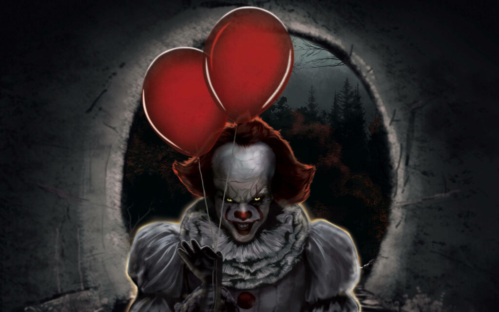 Grunge Art Meets Fear: The Ready-to-Scare Pennywise Wallpaper