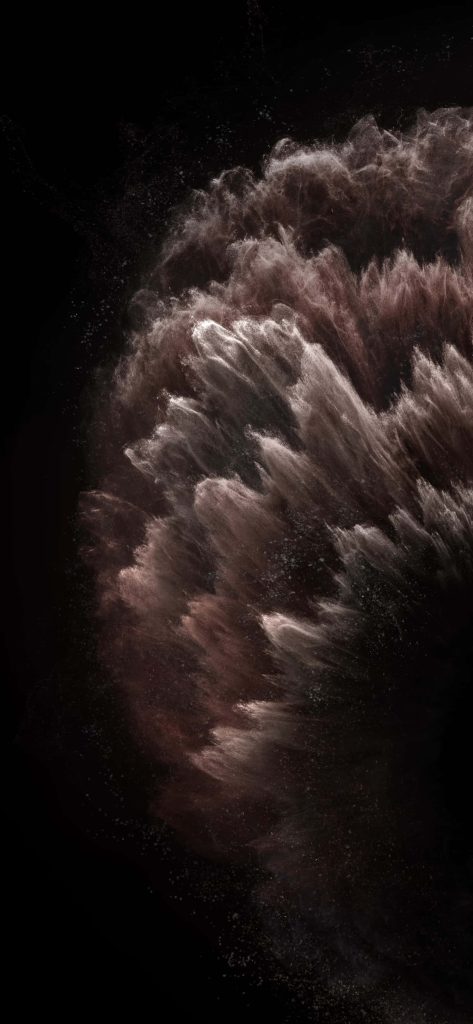 iPhone 11 Pro wallpaper bronze copper powder explosion on black elegant mobile background