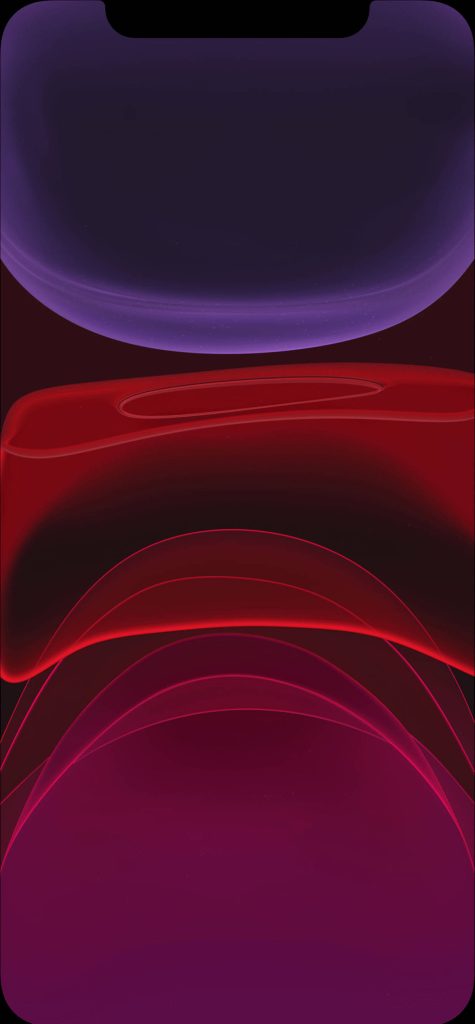 iPhone 11 wallpaper with abstract red and purple fluid curves minimalist vibrant design background