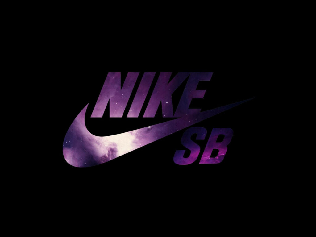 Stylish Nike SB Galaxy Logo Captured in a Sleek Black Background Wallpaper
